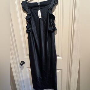 Target A New Day Black Midi Dress with Ruffle Sleeves 1x